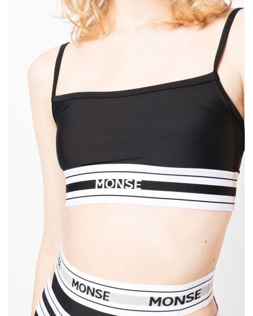 Monse Black Logo-Waist Sports Bra