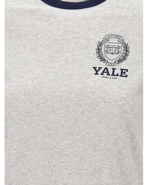 Sporty & Rich White Graphic Ribbed T-Shirt