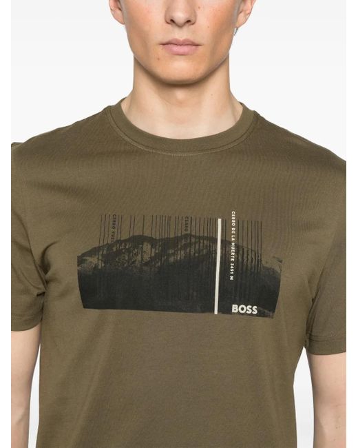 T-Shirt À Imprimé Graphique Boss pour homme en coloris Green