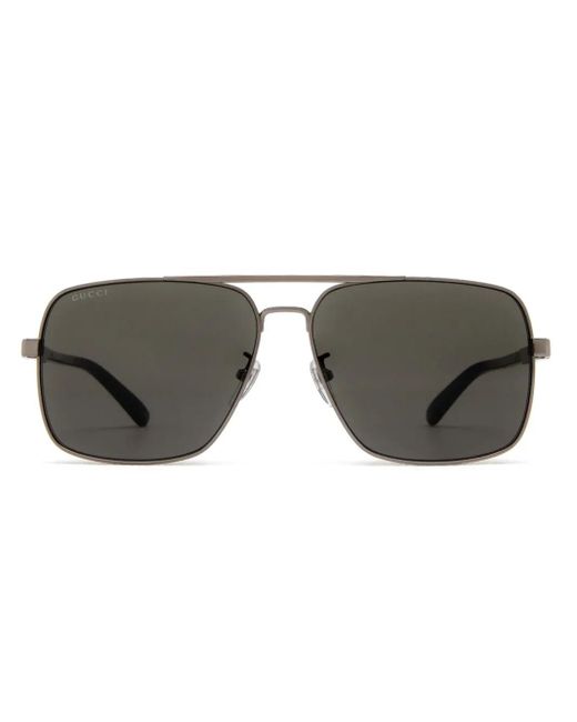 Gucci Gray Pilot-Frame Tinted Sunglasses for men