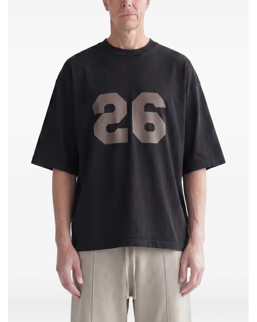 Fear Of God Black 26 Logo-Print Cotton T-Shirt for men