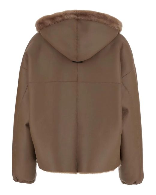 Chaqueta Con Capucha Blancha de color Brown
