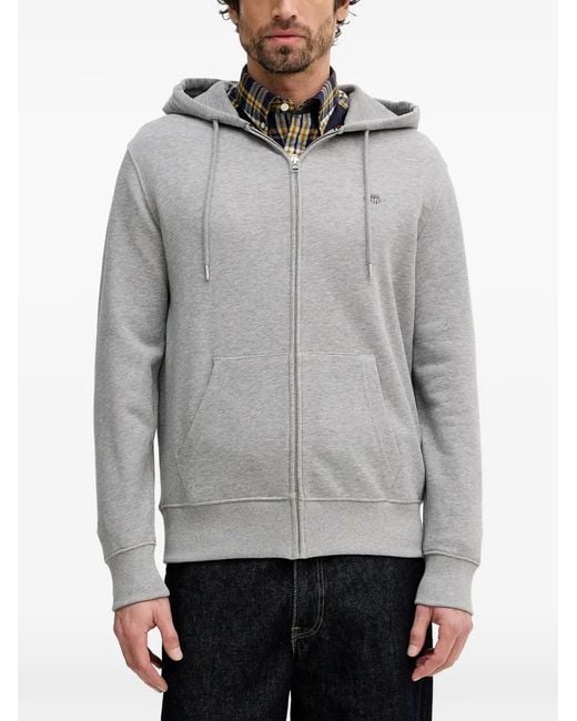 Gant Gray Zip-Up Hoodie for men