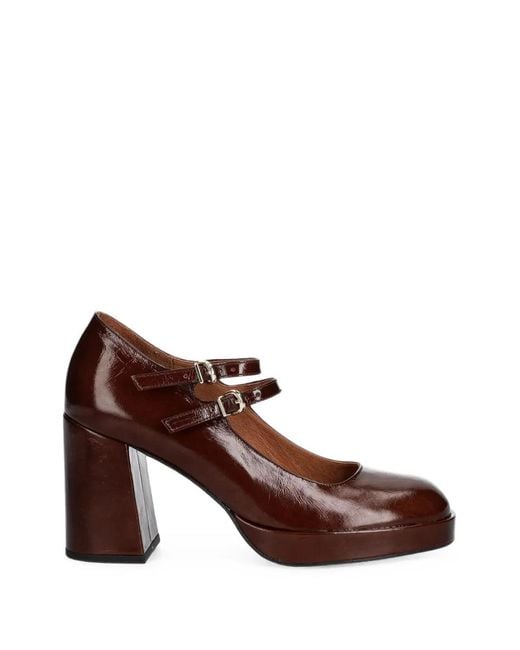 JONAK PARIS Brown Verite Double-Strap Platform Pumps