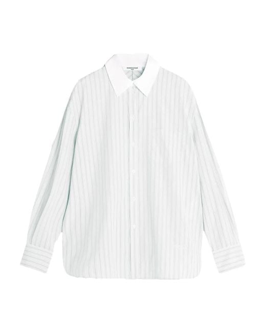Maison Kitsuné Gestreept Blouse in het White