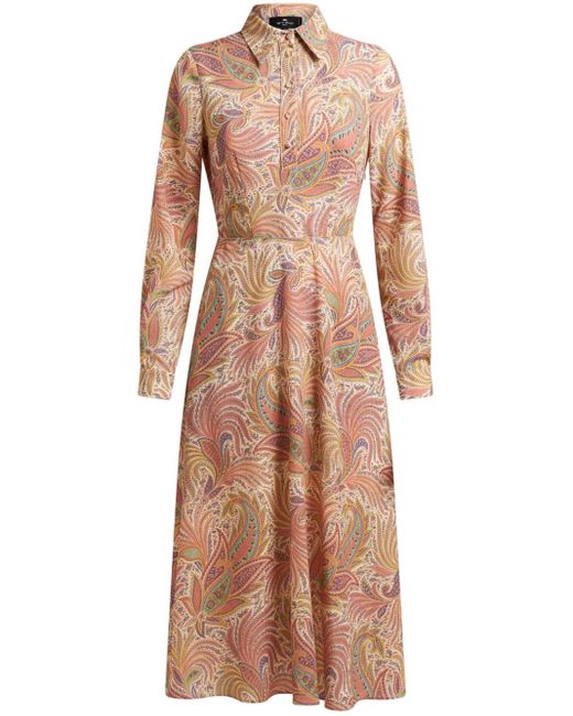 Etro Sable Midi-Jurk in het Natural