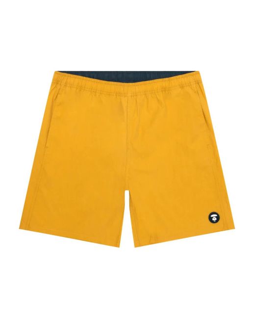 Aape By A Bathing Ape Yellow Logo Detail Shorts for men