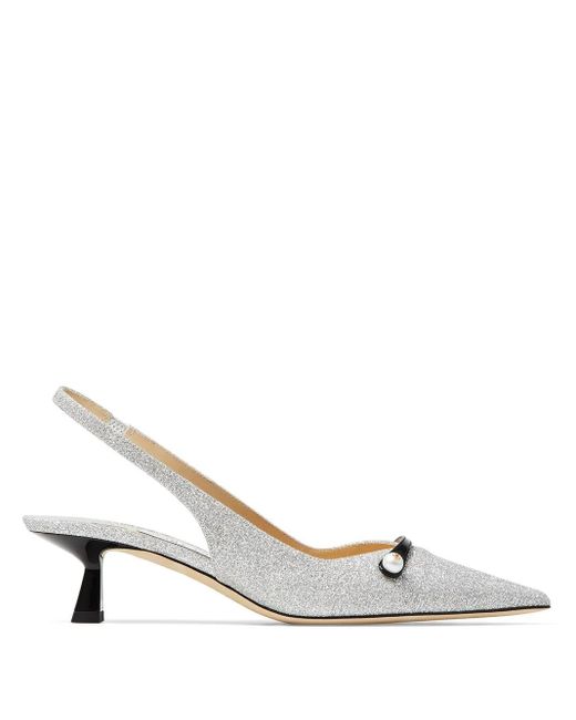 Zapatos Amita con tacón de 45mm Jimmy Choo de color White