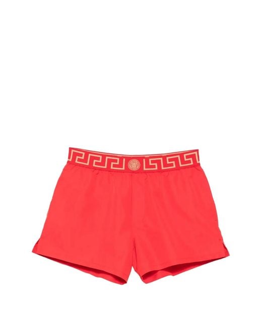 Versace Red Medusa Swim Shorts for men