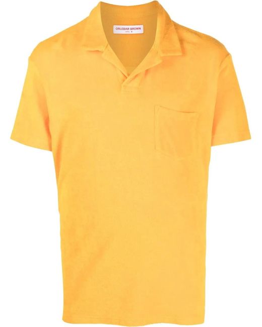 Orlebar Brown Yellow Solid-Color Polo Shirt for men