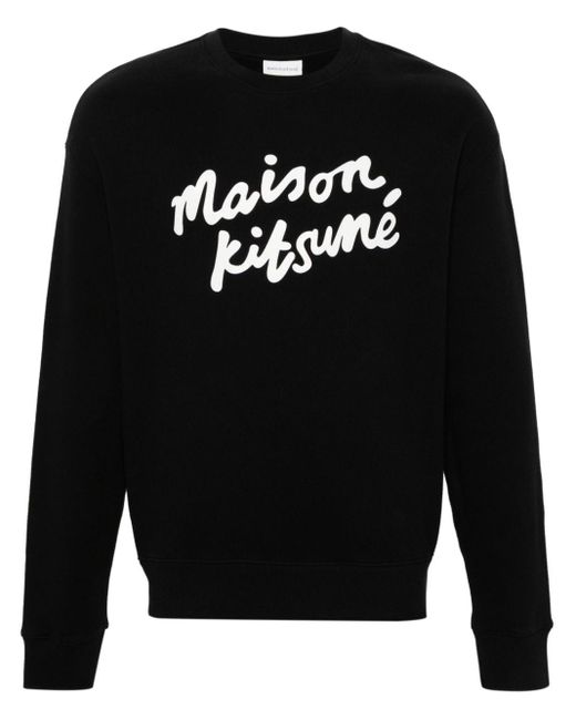Maison Kitsuné Black Handwriting Sweatshirt for men