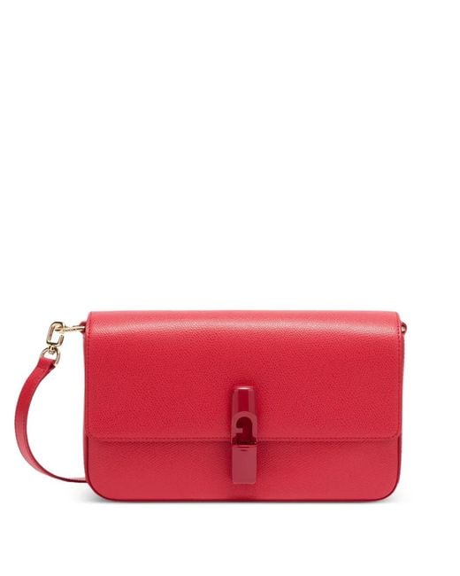 Furla Red Small Iride Leather Crossbody Bag