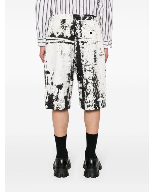 Alexander McQueen Shorts mit abstraktem Print in White für Herren