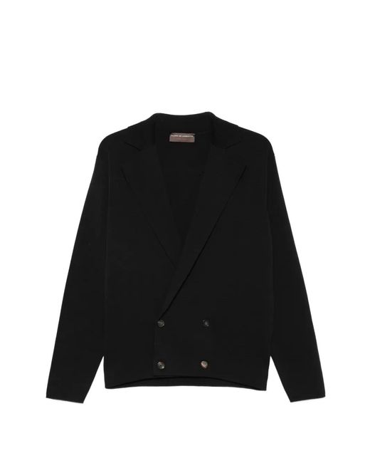 FILIPPO DE LAURENTIIS Black Double Breasted Cardigan for men