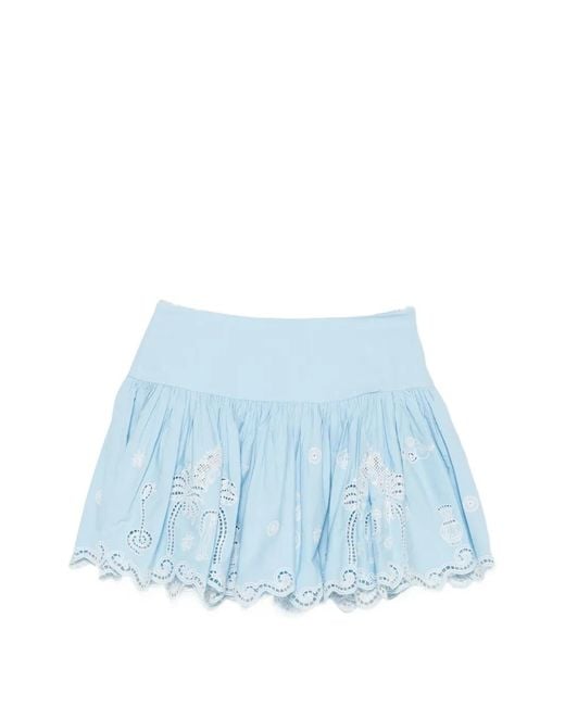 ALÉMAIS Blue Maizy Scalloped-Trim Mini Skirt