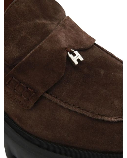 Hogan Brown Solid Loafers
