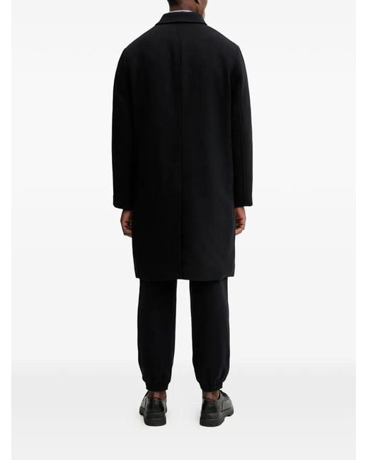 ARMANI EXCHANGE Black Buttoned Coat for men