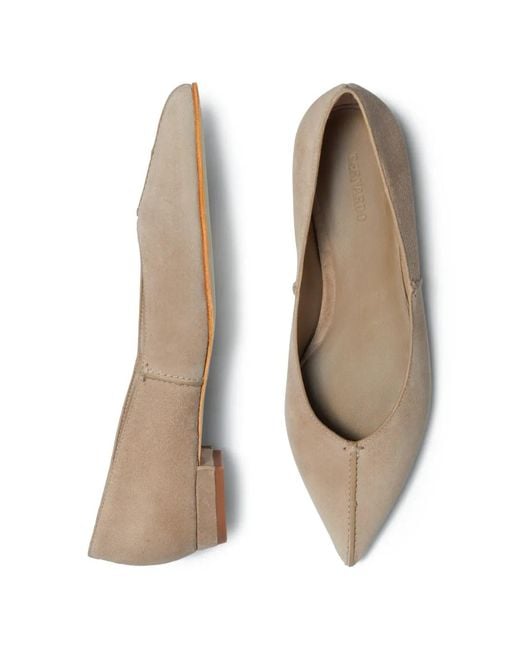 Bernardo Natural Lana Pointed Ballet Flats