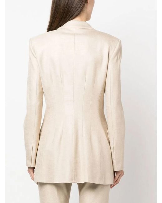 Genny Natural Giacca Double-Breasted Blazer