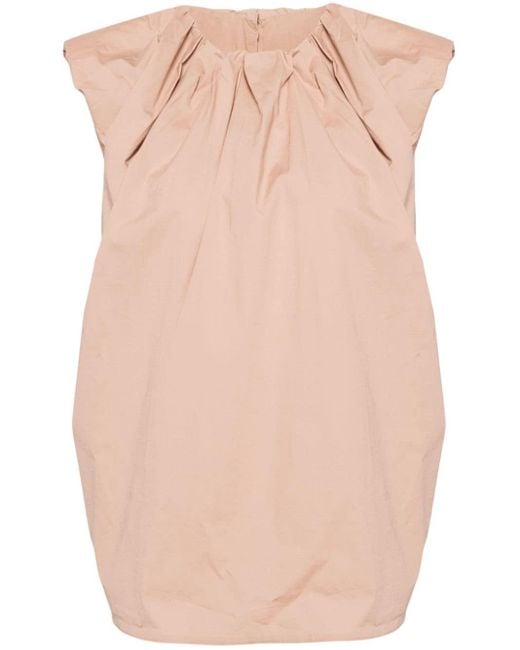 JNBY Pink Frilled-neck Cotton T-shirt