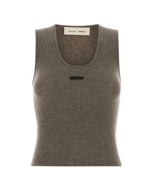 Fear Of God Gray Waffle-Knit Tank Top