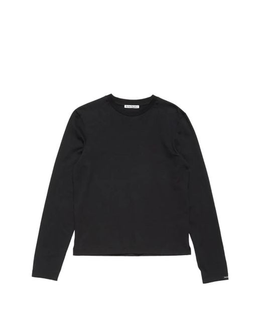 Acne Black Satin Label T-Shirt