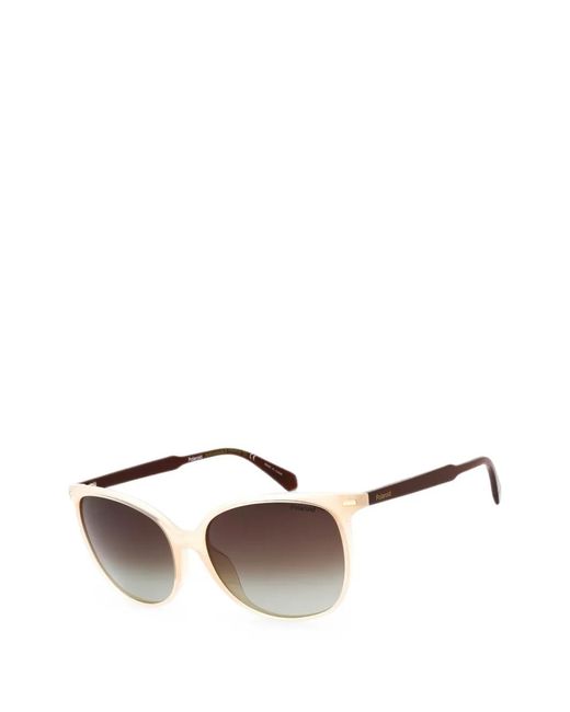 Polaroid White Rectangle-Frame Sunglasses