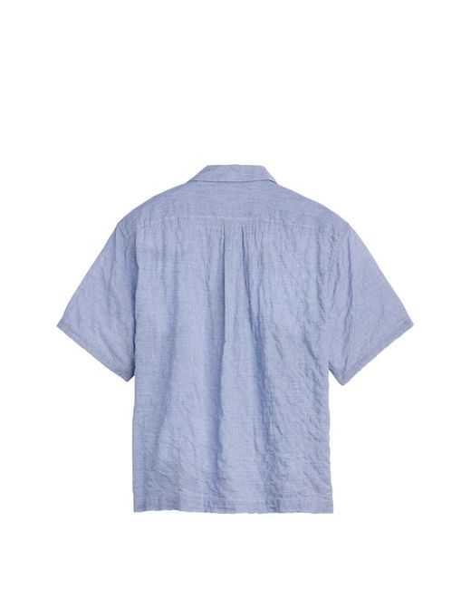 Levi's Blue Short-Sleeved Camp-Collar Shirt for men