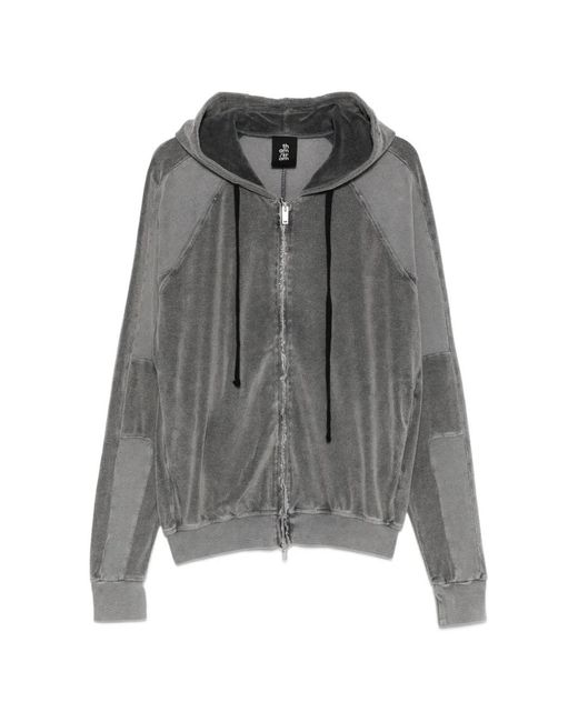 Thom Krom Gray Terry-Cloth Hoodie for men