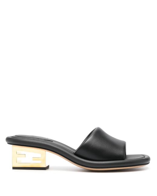 Fendi Black Leather Heels