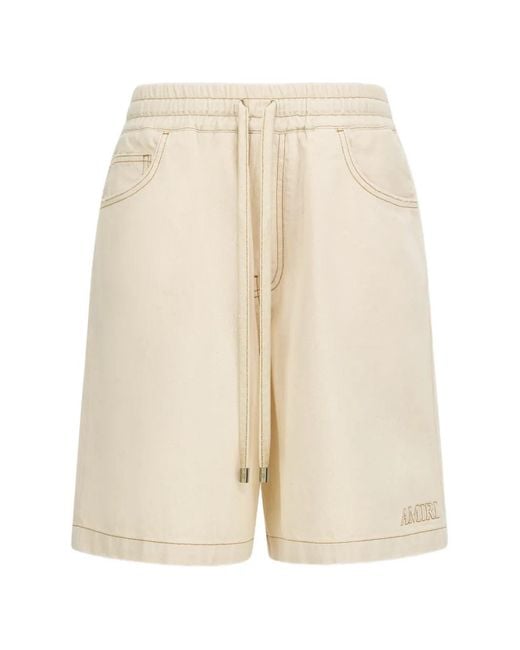 Amiri Natural Drawstring Denim Shorts for men