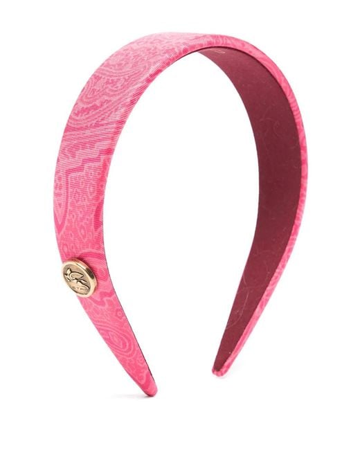 Etro Pink Bandeau À Cheveux En Soie Arnica