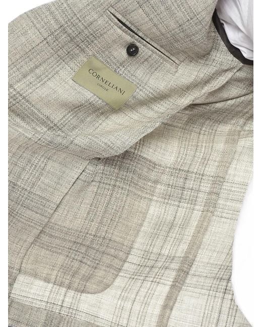 Corneliani Gray Circle Check-Pattern Blazer for men