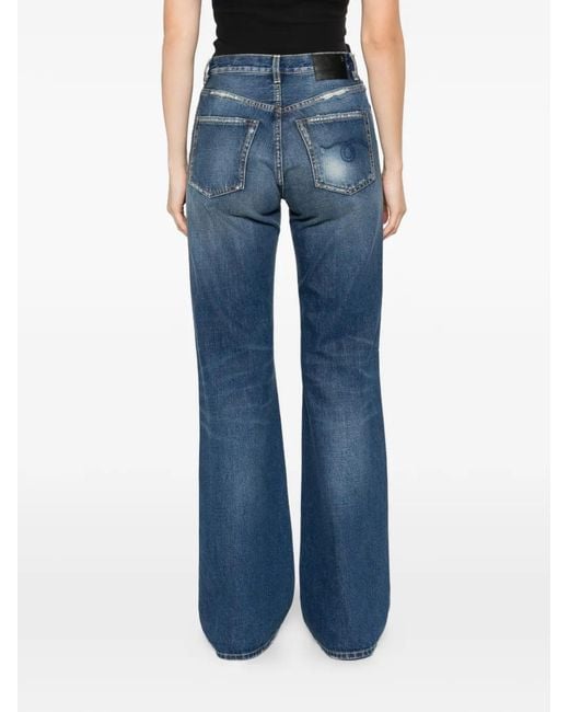R13 Blue Janes Distressed Straight Jeans