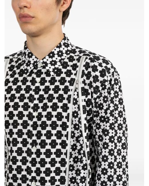 Comme des Garçons White Geometric-Pattern Shirt for men