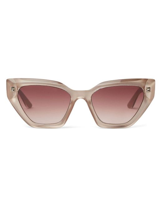 Karl Lagerfeld Pink Translucent Cat-eye Sunglasses