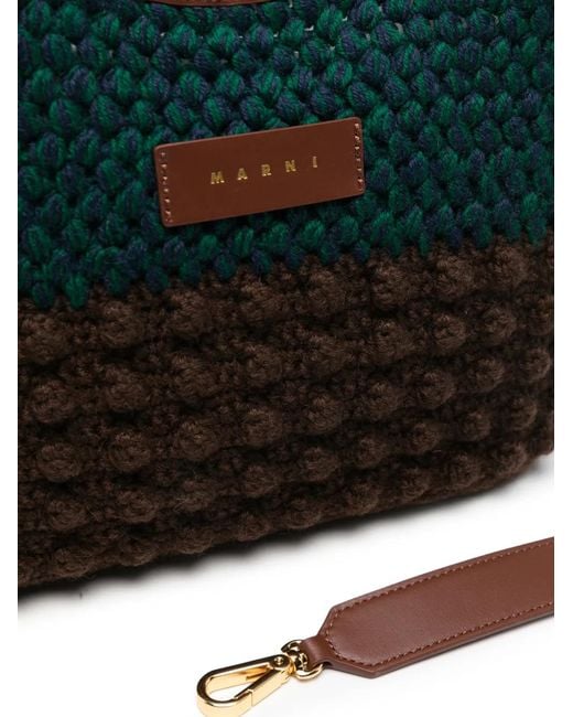 Marni Black Crochet-Knit Tote Bag