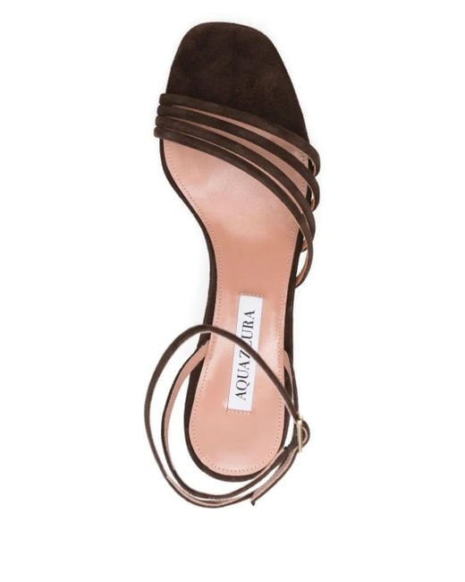 Aquazzura Brown 50Mm Latour Ankle-Strap Leather Sandals