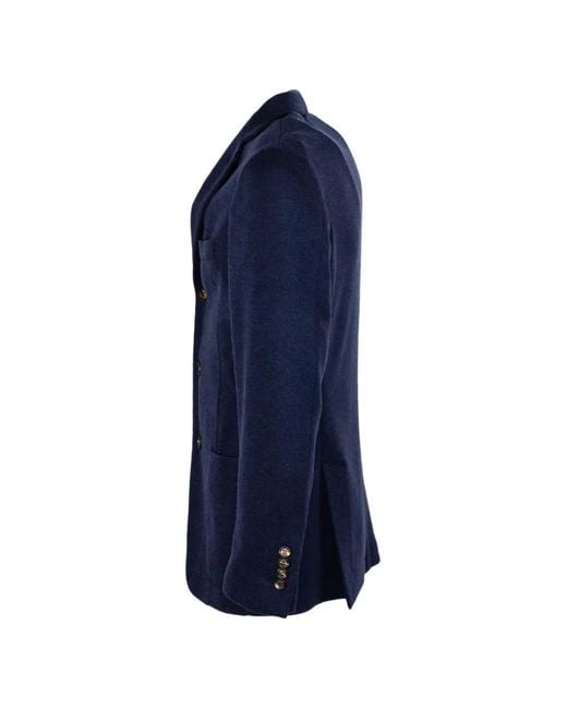 Eleventy Blue Single-Breasted Patch-Pocket Blazer for men