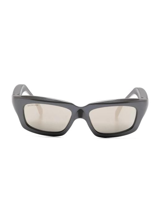 Balenciaga Gray Rectangle-Frame Sunglasses