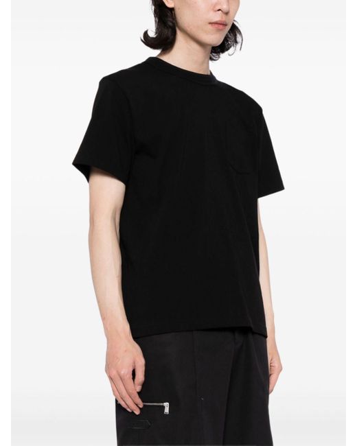 Sacai Katoenen T-shirt Met Tekst in het Black