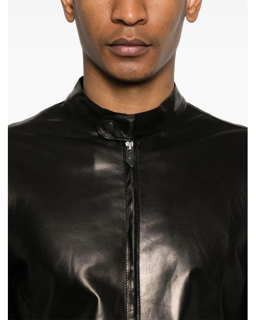 Salvatore Santoro Black Leather Jacket for men