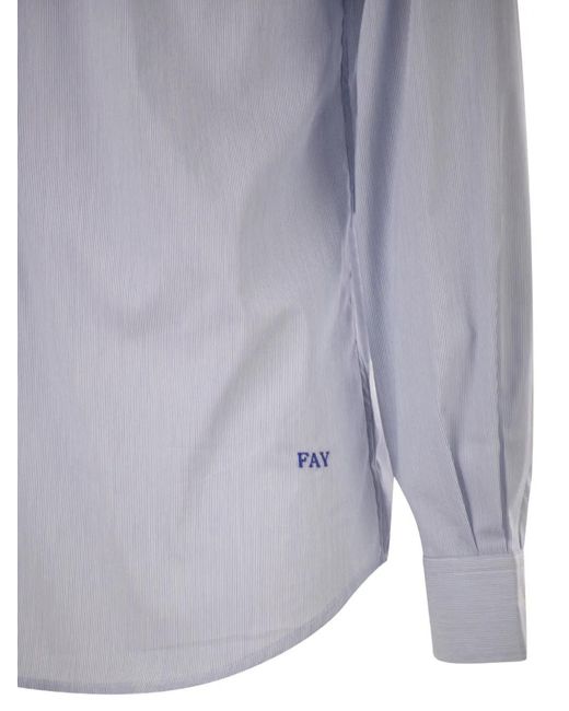 Fay Blue Striped Shirt for men