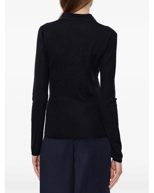 Max Mara Black Ribbed-Knit Gergo Sweater
