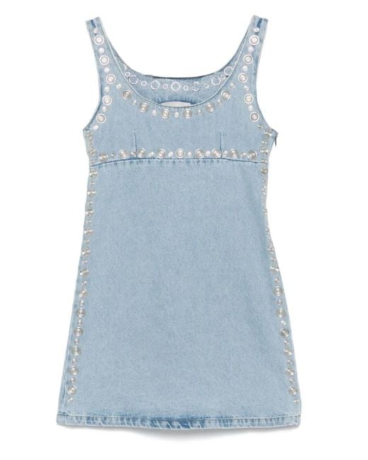 Coperni Denim Mini-Jurk Met Studs in het Blue