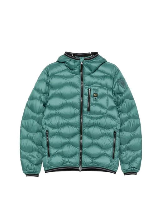 Blauer Green Quilted Hooded Jacket for men