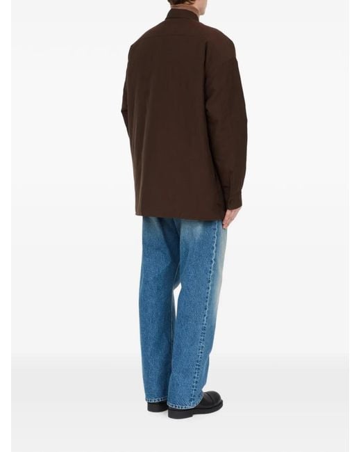 MM6 by Maison Margiela Brown Reversible Wool-Blend Shirt for men
