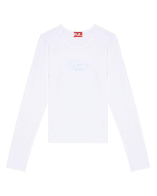 DIESEL White T-angie Long-sleeved T-shirt