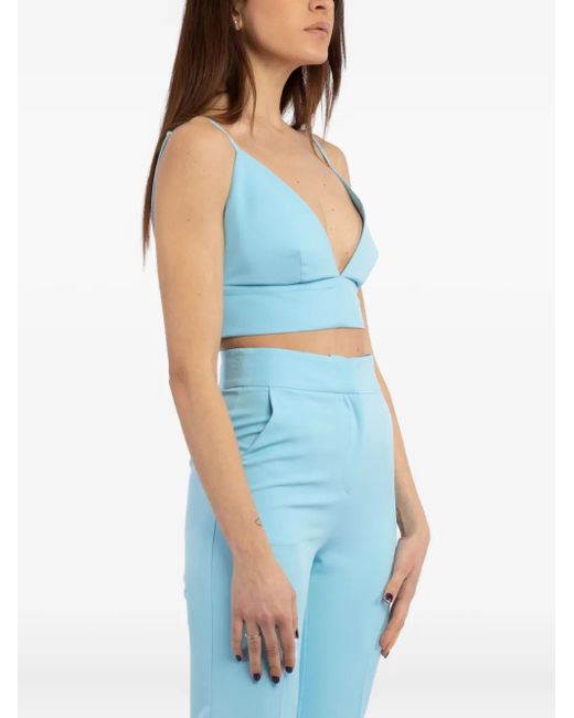 ACTUALEE Blue V-Neck Top