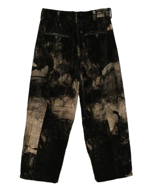Ziggy Chen Black Printed Trousers for men